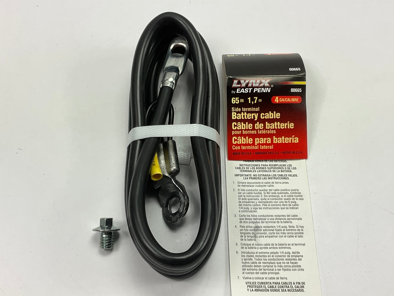 East Penn 00665 Side Terminal Battery Cable - 4 GAUGE, 65'' Long, Black