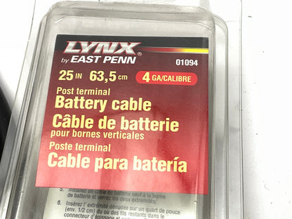 East Penn 01094 Ground Negative Post Terminal Battery Cable - 4 Gauge, 25'' Long