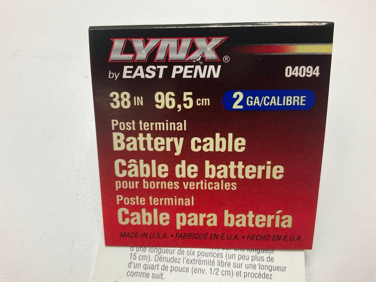 East Penn 04094 Battery Cable - 2 Gauge, 38'' Long, Red