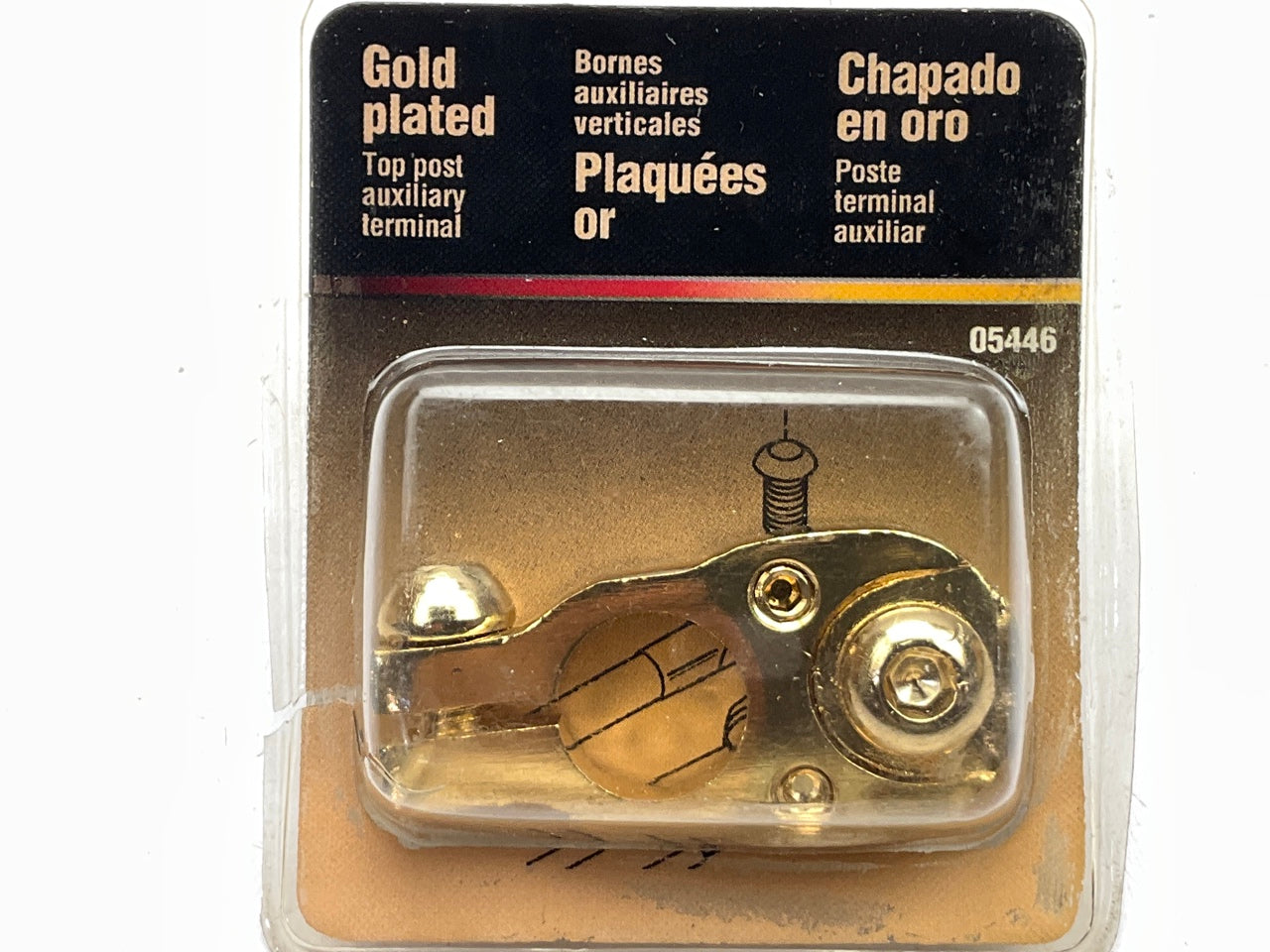 East Penn 05446 Gold Plated Battery Terminal, Top Post, With Auxillary Terminal