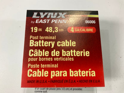 East Penn 06006 Battery Cable - 19'' Long, 4 Gauge, Black