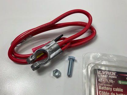 East Penn 06017 Battery Cable - 42'' Long, 6 Gauge, Red, Post Terminal