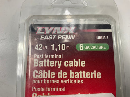 East Penn 06017 Battery Cable - 42'' Long, 6 Gauge, Red, Post Terminal