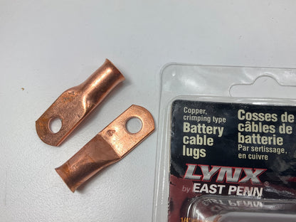 East Penn 06060 Copper Battery Cable Lugs, PAIR, 1/4'' Hole For 4 & 6 Gauge Cable
