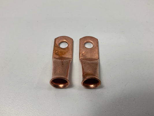 East Penn 06060 Copper Battery Cable Lugs, PAIR, 1/4'' Hole For 4 & 6 Gauge Cable