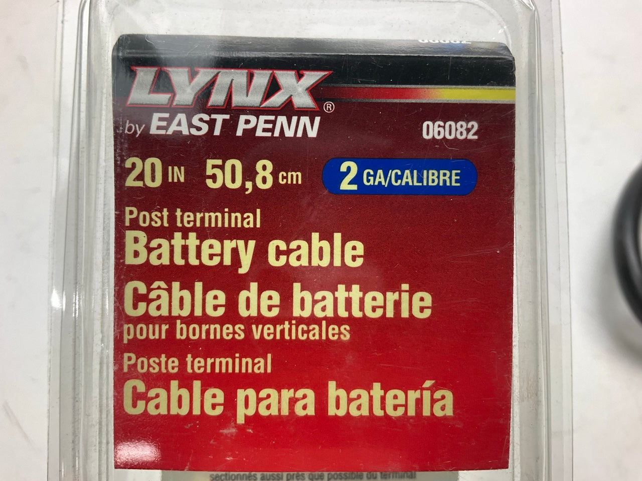 East Penn 06082 Battery Cable - 20'' Long, 2 Gauge, Black