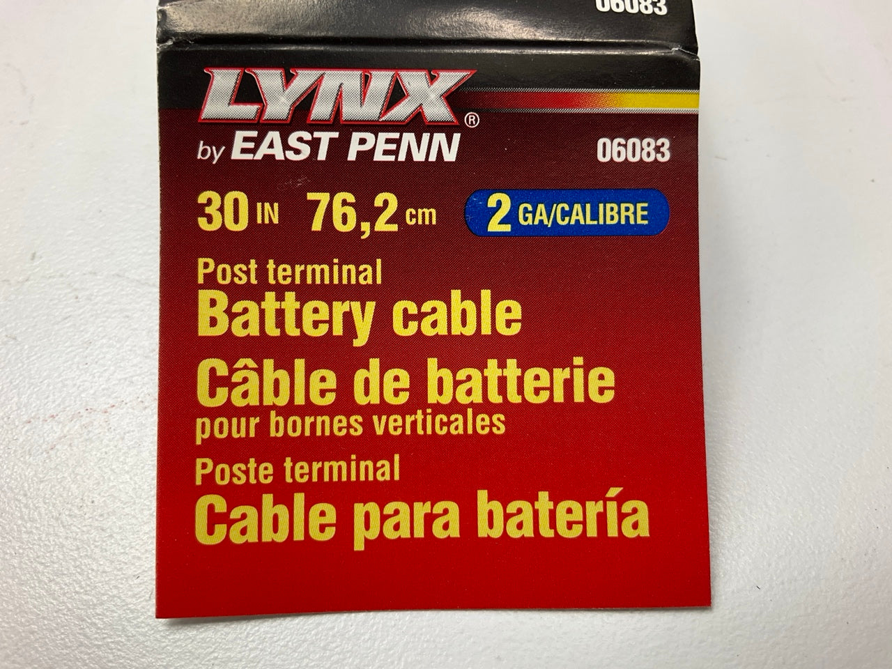 East Penn 06083 Post Terminal Battery Cable -  2 Gauge, 30'' Long, Black