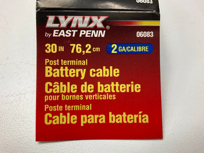 East Penn 06083 Post Terminal Battery Cable -  2 Gauge, 30'' Long, Black