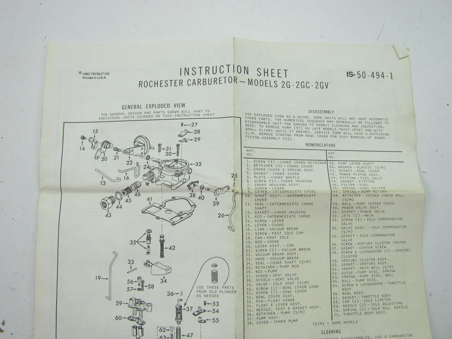 Easyway 7350 Carburetor Rebuild Kit - ROCHESTER 2-BBL DUALJET 2G 2GS 2GV
