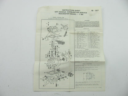 Easyway 7435A Carburetor Rebuild Kit - Rochester 1-BBL 1ME