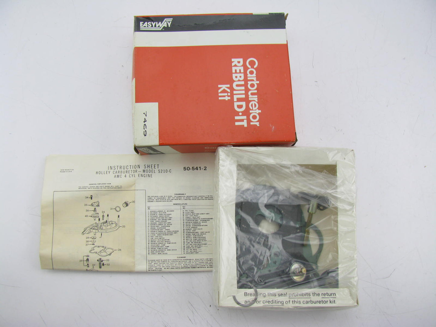 Easyway 7469 Carburetor Rebuild Kit 75-78 Pontiac For Holley 2-BBL 5210C
