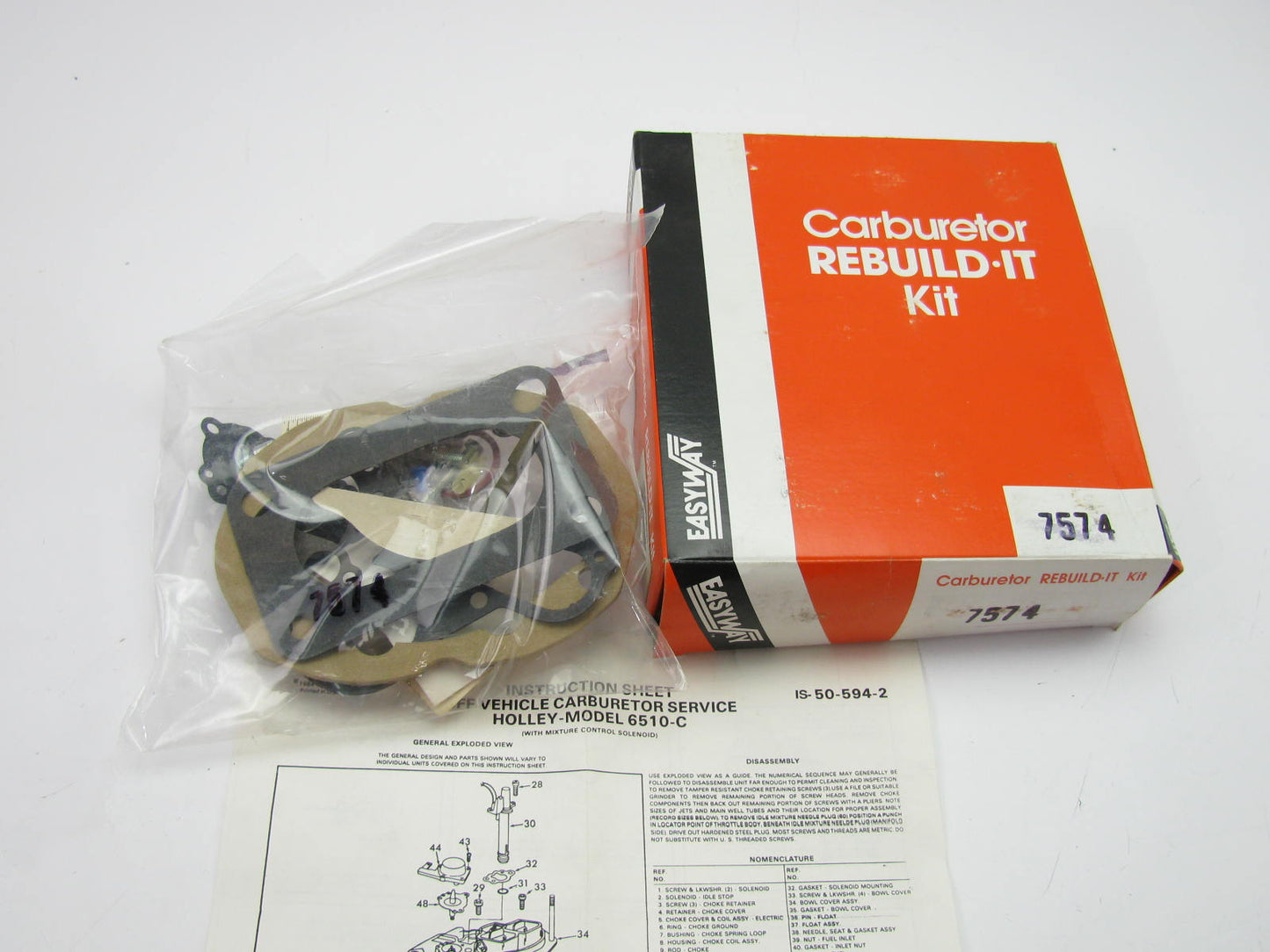 Easyway 7574 Carburetor Rebuild Kit 1981-1987 GM 1.6L For Holley 6510C
