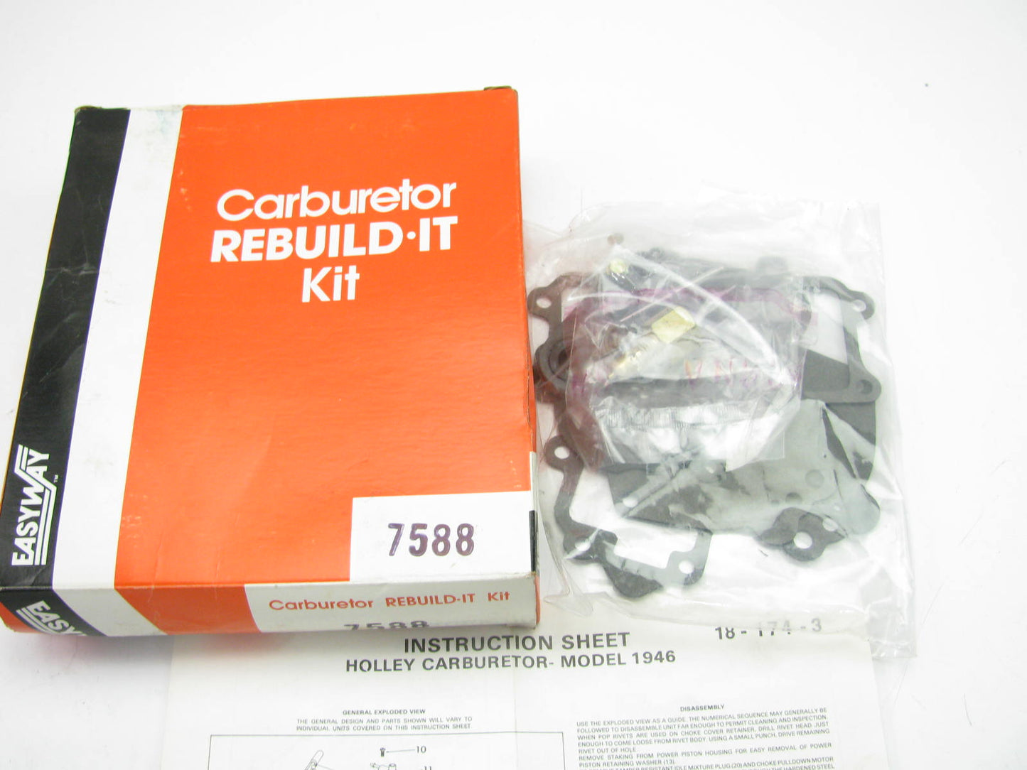 Easyway 7588 Carburetor Rebuild Kit 80-83 Ford 200 I6 For Holley 1-BBL 1946C H-1