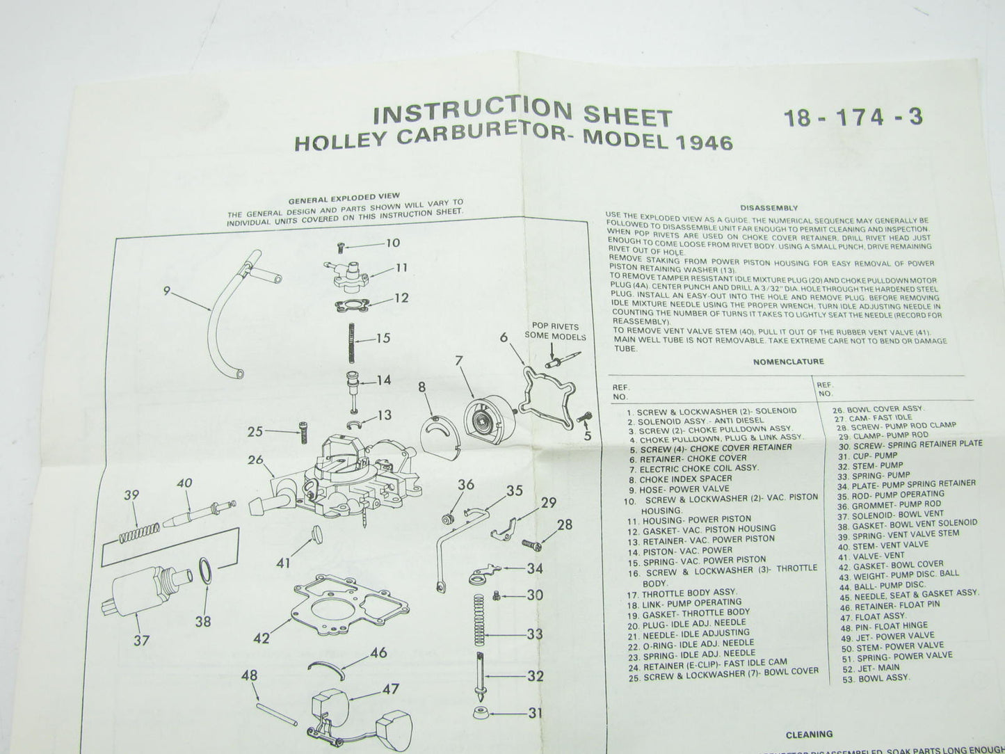 Easyway 7588 Carburetor Rebuild Kit 80-83 Ford 200 I6 For Holley 1-BBL 1946C H-1