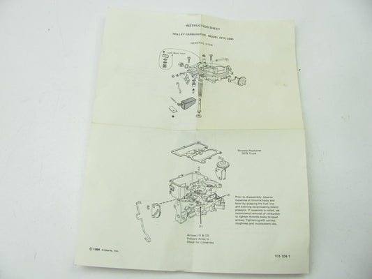 Easyway E-104 Carburetor Rebuild Kit - Holley 2-BBL 2210 2245