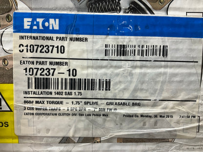 New Genuine Eaton 107237-10 Double Disk Clutch Kit 14''x1.75'', 860 Ft-lbs