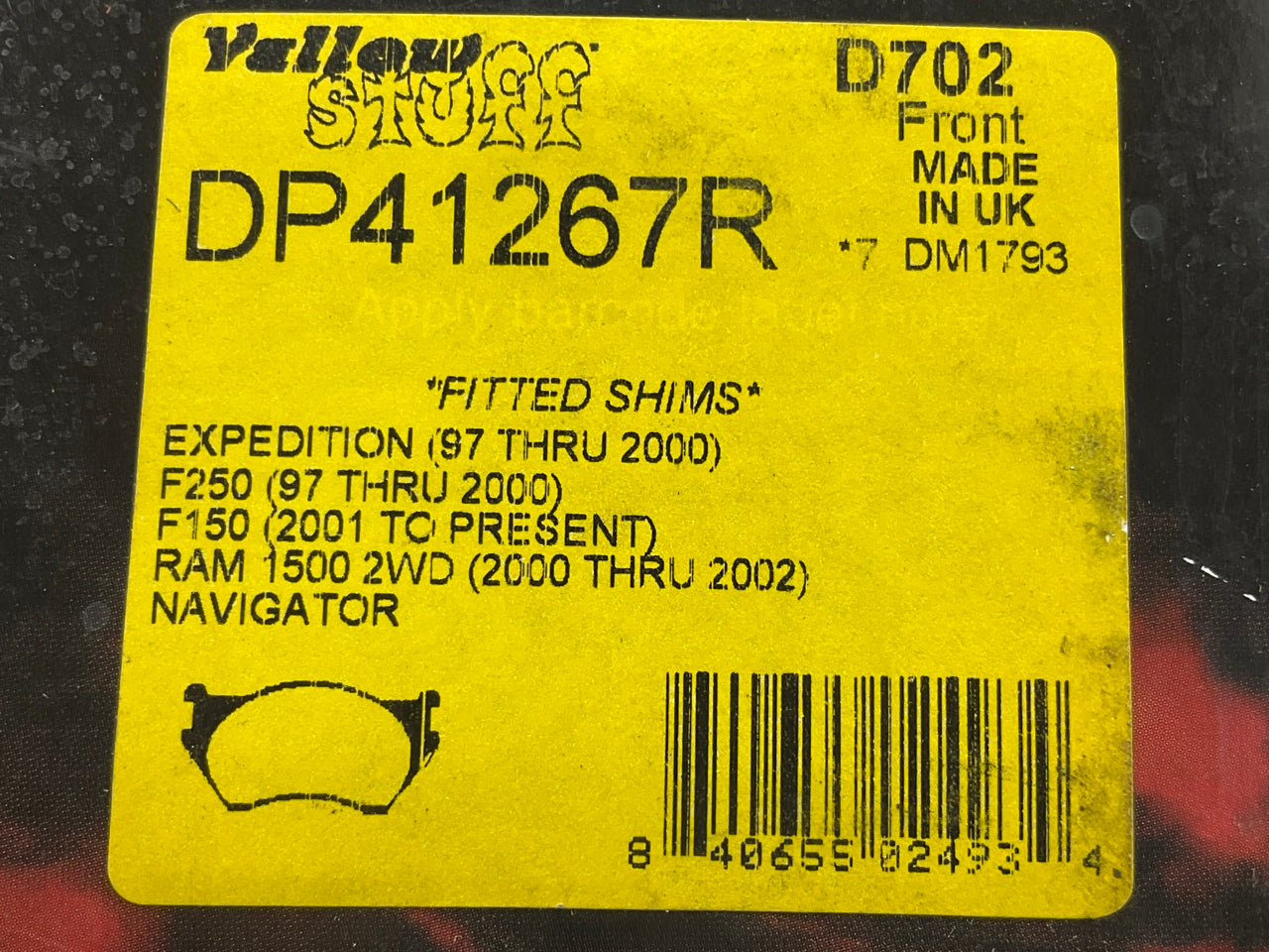 EBC DP41267R YELLOWSTUFF Disc Brake Pads - Front / Rear