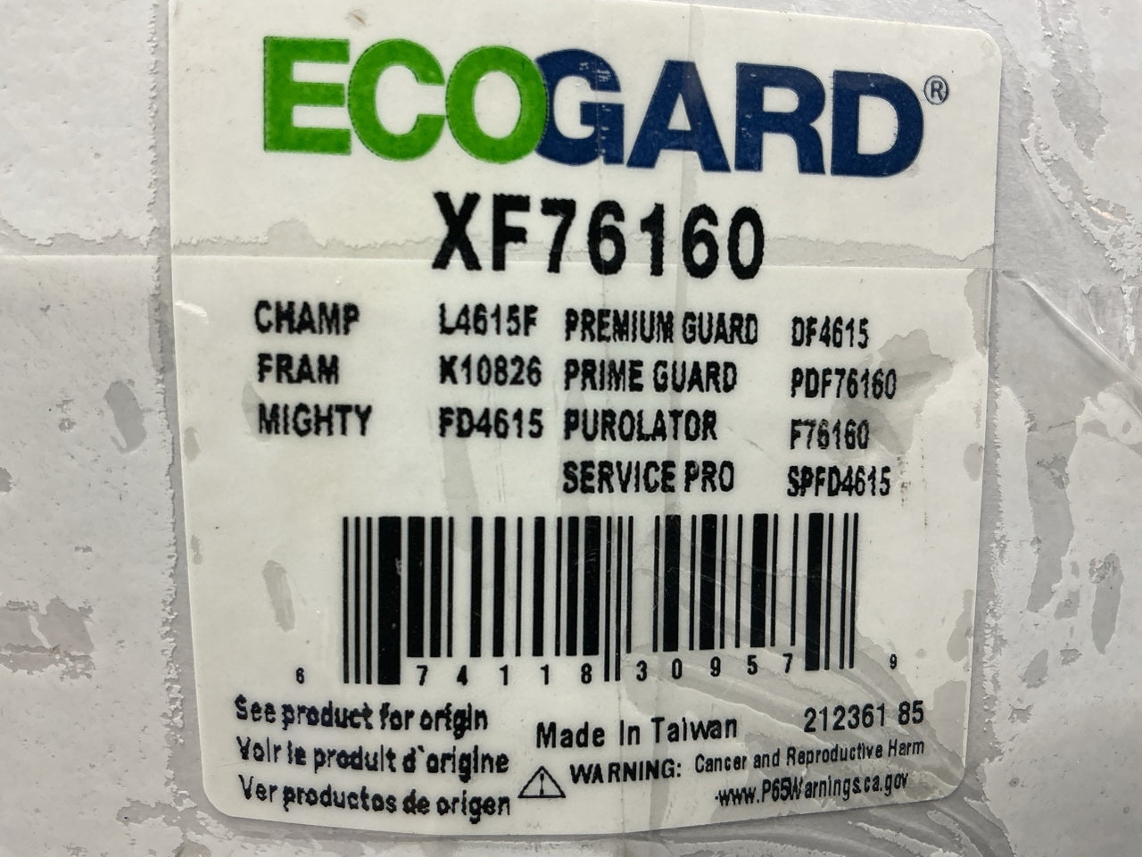 Ecogard XF76160 Fuel Filter For 2011-16 F-250 F-350 F-450 F-550 6.7L Powerstroke