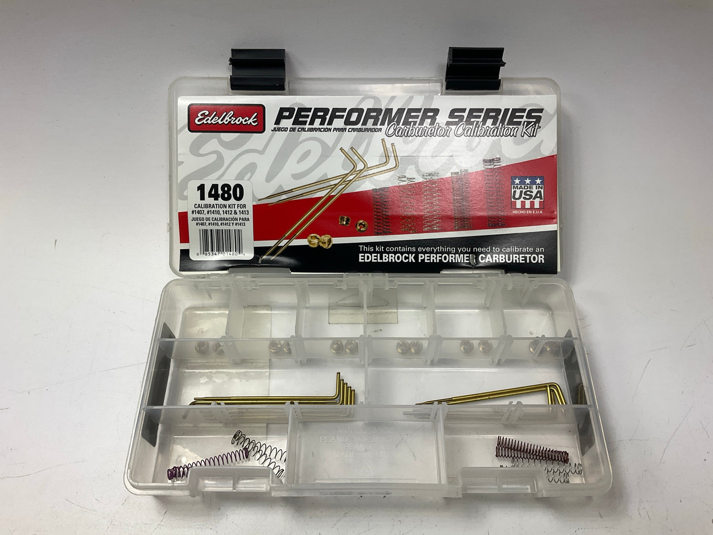 Missing (2) 3'' Blue Springs, Edelbrock 1480 Performer Carburetor Calibration Kit