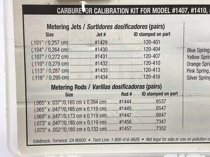 Edelbrock 1480 Performer Series Carburetor Calibration Kit