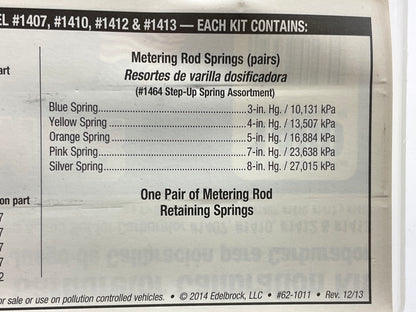 Edelbrock 1480 Performer Series Carburetor Calibration Kit