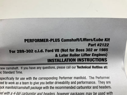 Edelbrock 2122 Performer Plus Camshaft And Lifter Kit - Ford 289 & 302 V8 Engine