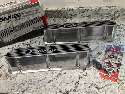 Edelbrock 4264 Elite II Series Aluminum Polished Valve Covers Ford 289 302 351W