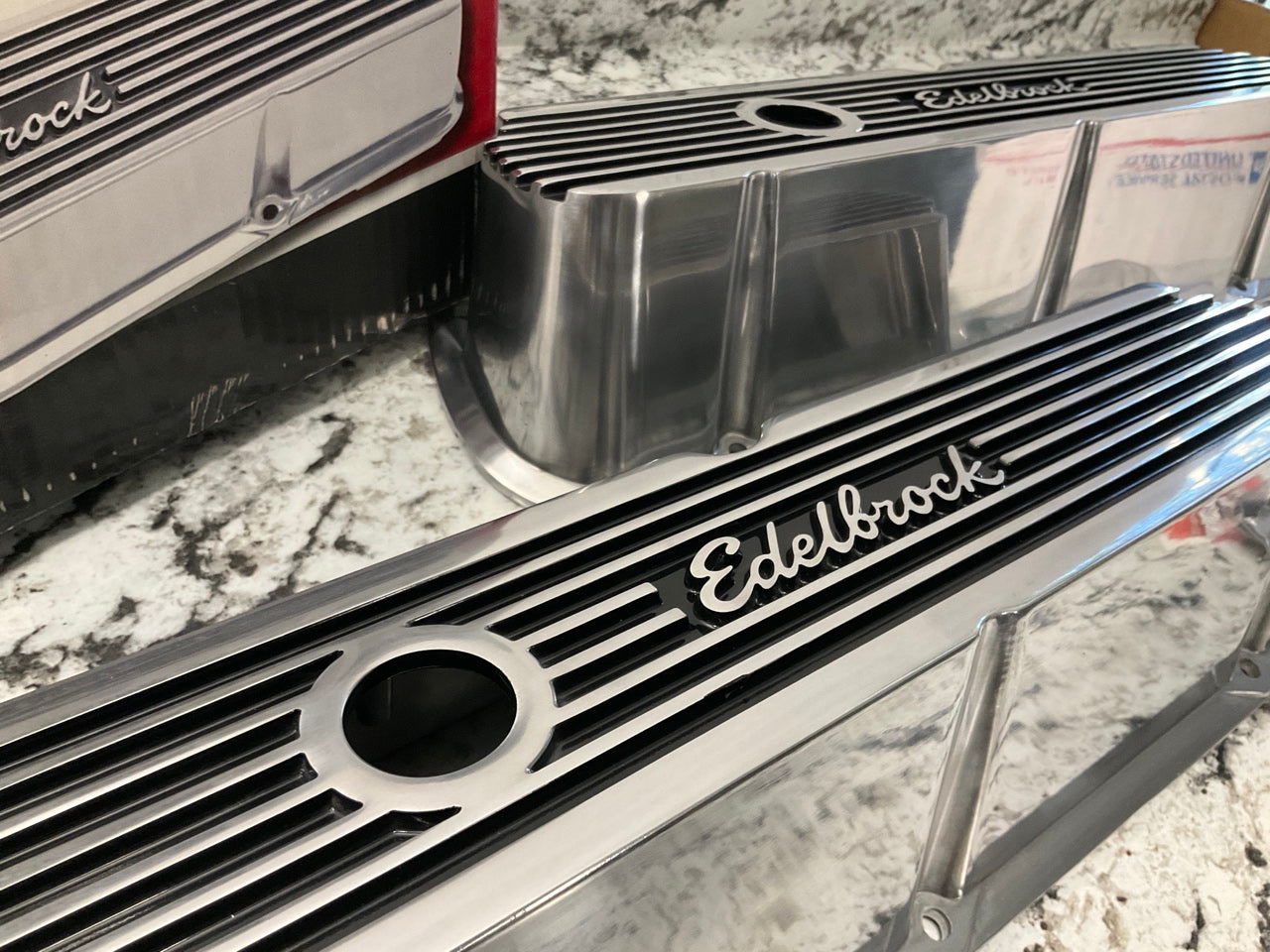 Edelbrock 4264 Elite II Series Aluminum Polished Valve Covers Ford 289 302 351W