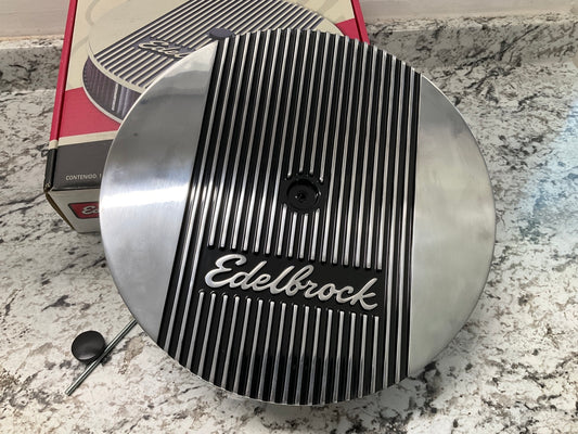 Edelbrock 4266 Elite Series Aluminum 14'' Performance Air Cleaner, Round, 14 Inch