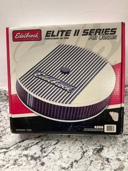 Edelbrock 4266 Elite Series Aluminum 14'' Performance Air Cleaner, Round, 14 Inch