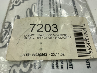 Edelbrock 7203 Oval Port Intake Manifold Gaskets Big Block Chevy 396 427 454 V8