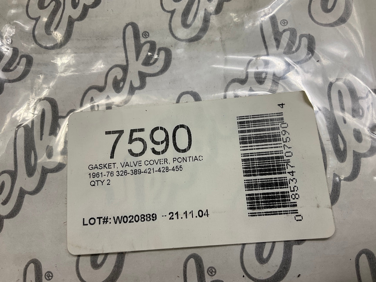 Edelbrock 7590 Valve Cover Gasket Set - Pontiac 326 389 421 428 455 V8