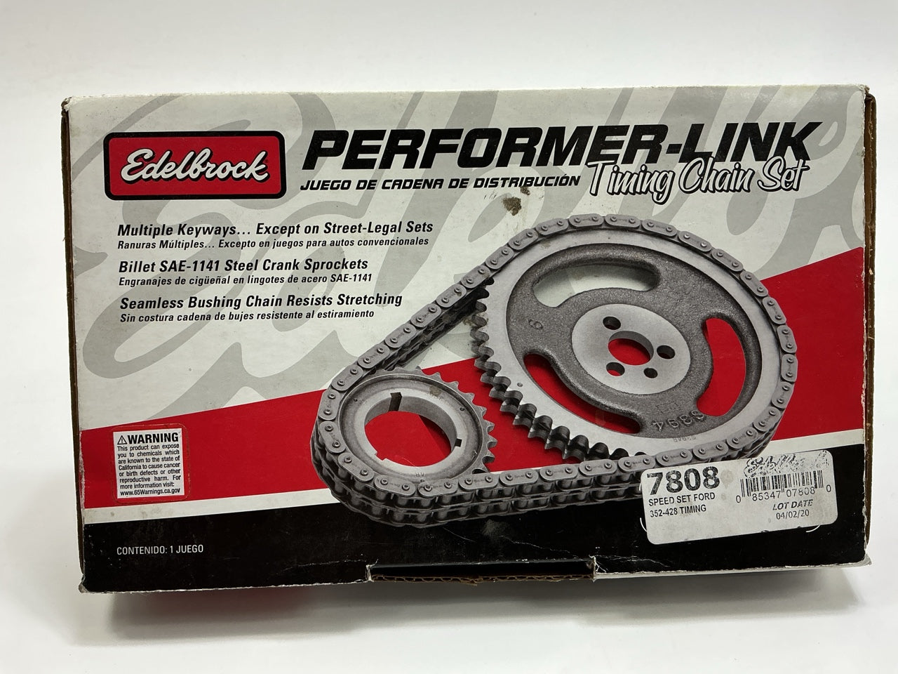 Edelbrock 7808 Engine Timing Set Performer-Link Double Roller - Ford 332-428 FE