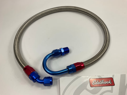 Edelbrock 8125 SBF Ford Fuel Pump To Filter Braided Flex Fuel Line, 21.5'', -06AN