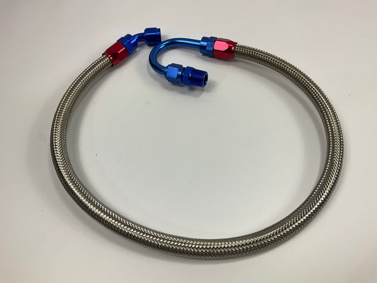 Edelbrock 8125 SBF Ford Fuel Pump To Filter Braided Flex Fuel Line, 21.5'', -06AN