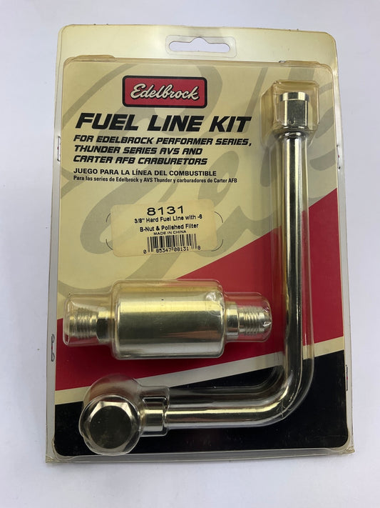 Edelbrock 8131 Performer & Thunder Carb Fuel Line Kit With Polished Fuel Filter