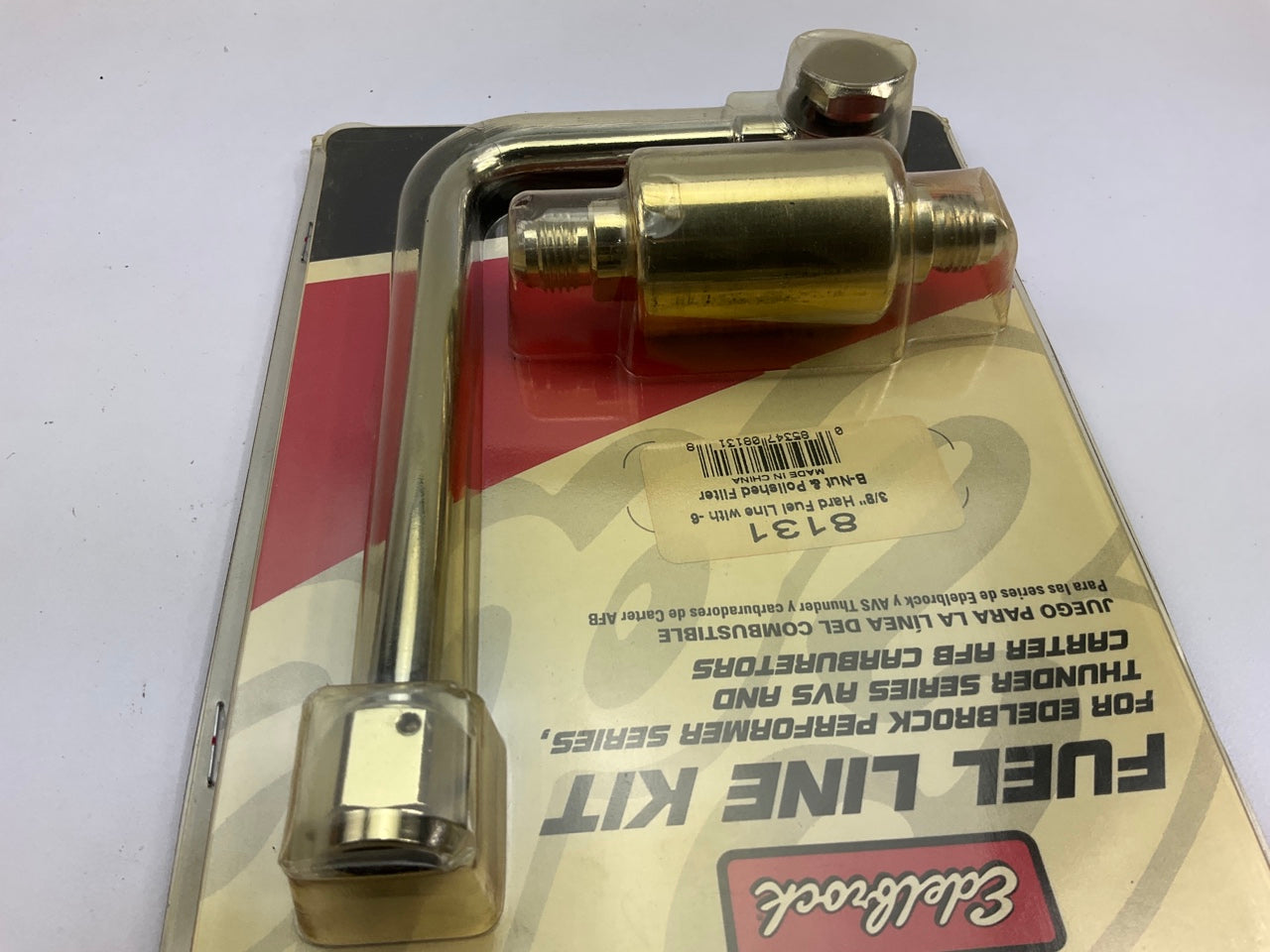 Edelbrock 8131 Performer & Thunder Carb Fuel Line Kit With Polished Fuel Filter