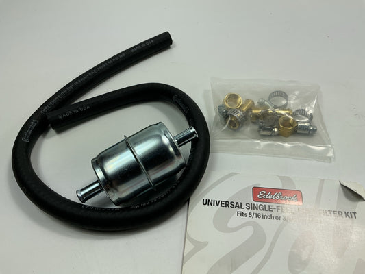 Edelbrock 8135 Universal Single-Feed Fuel Hose And Filter Kit 5/16'' Or 3/8'' Line