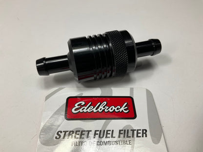 Edelbrock 8157 Aluminum  Street Fuel Filter 3'' X 3/4'' 3/8'' Inlet / Outlet