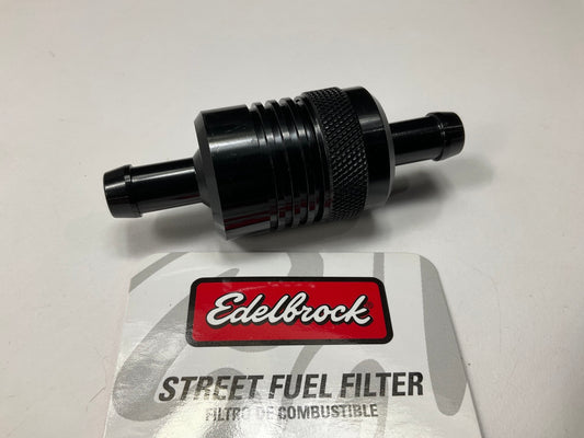 Edelbrock 8157 Aluminum  Street Fuel Filter 3'' X 3/4'' 3/8'' Inlet / Outlet