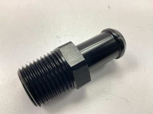 Edelbrock 8159 Straight Pipe Fitting NPT To Barb Black 1/2'' NPT To 5/8'' Barb
