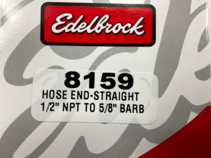 Edelbrock 8159 Straight Pipe Fitting NPT To Barb Black 1/2'' NPT To 5/8'' Barb