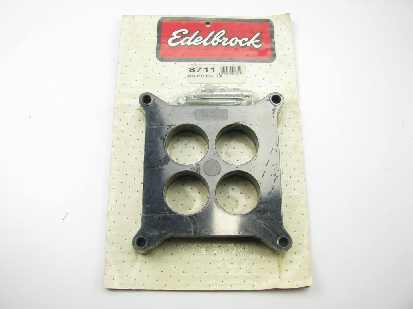 Edelbrock 8711 Holley 4-Barrel Carburetor Phenolic Spacer 1-Inch 4-Hole