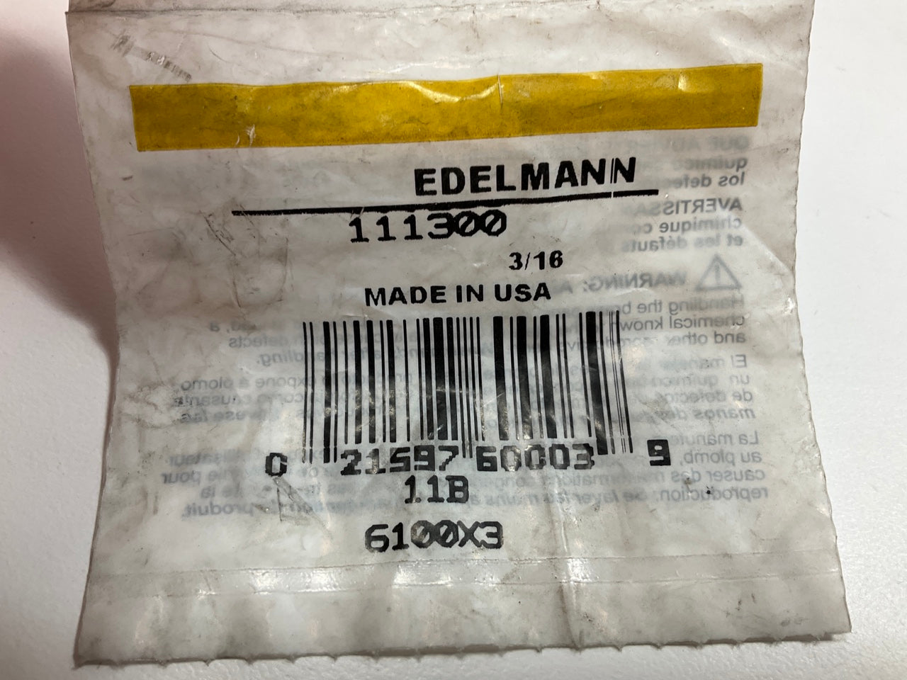 Edelmann 111300 Double Compression Fitting Nut, 3/16'' Tube