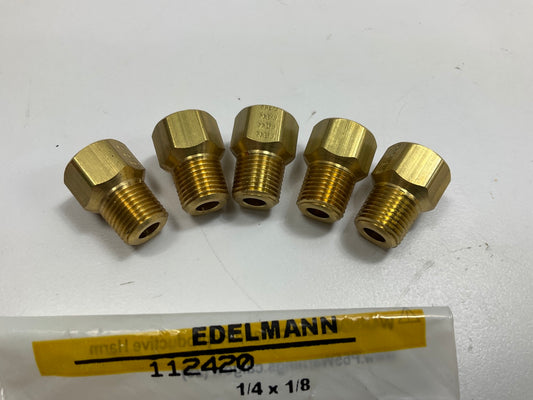 (5) Edelmann 112420 Double Compression Fitting Male Connector 1/4'' Tube 1/8'' NPT