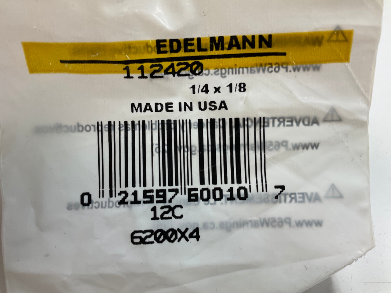 (5) Edelmann 112420 Double Compression Fitting Male Connector 1/4'' Tube 1/8'' NPT