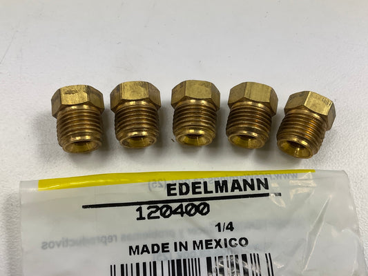 (5) Edelmann 120400 Inverted Flare Tube Solid Plug Fitting, 1/4'' Tube