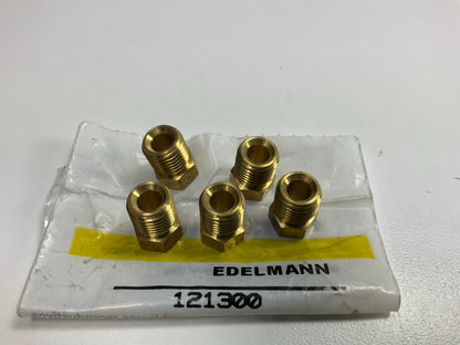 (5) Edelmann 121300 Inverted Flare Tube Brass Nut Fitting, 3/16'' Tube