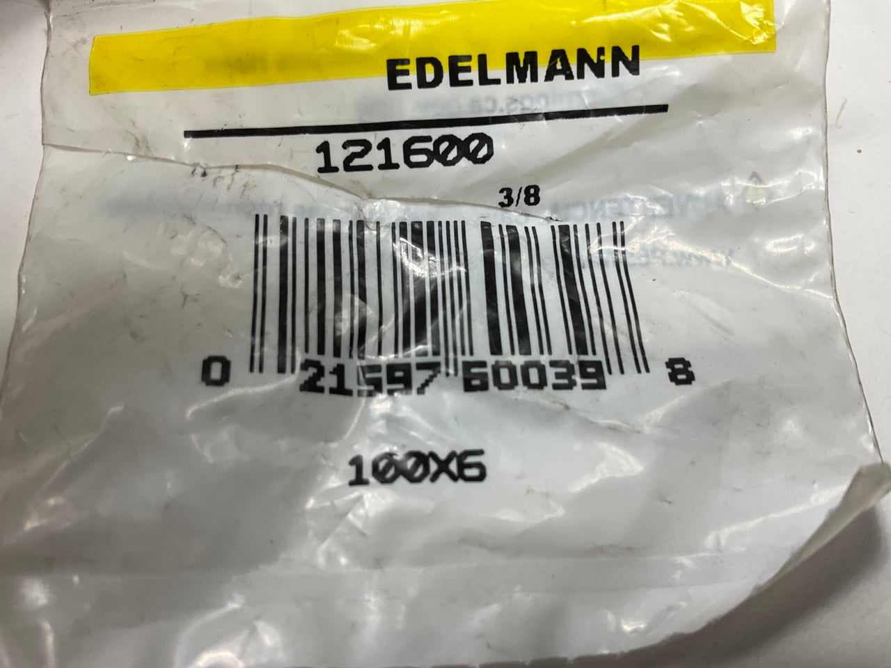 Edelmann 121600 Inverted Flare Tube Fitting Brass Nut, 3/8'' Tube