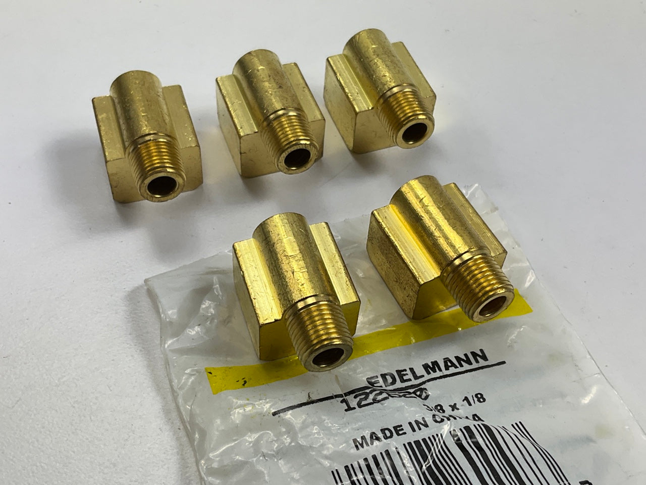 (5) Edelmann 122620 Male Elbow Inverted Flare Fitting 3/8'' Tube, 1/8'' NPT